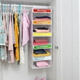 thumbnail image 3 of 5-Tier Closet Organizer, Closet Hanging Rack with Side Pockets and Custom Labels, Foldable (Black), 3 of 9