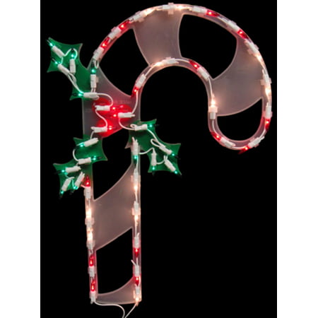 18" Lighted Candy Cane Christmas Window Silhouette 