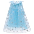 thumbnail image 3 of Vestido de princesa con capa larga de malla y lentejuelas de manga larga para niños, 3 of 5