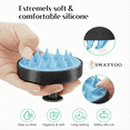thumbnail image 3 of Swayvoo Soft Silicone Scalp Massager & Shampoo Brush for Exfoliation and Dandruff Removal, Wet & Dry Head Massage for All Hair Types Black/Blue, 3 of 6