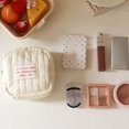 thumbnail image 5 of 1 Pc Simple Red Letter Patched Small Carry All Pouch  Zipper Makeup Bag  Versatile Lipsticks  Bag, 5 of 5