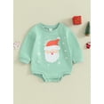 thumbnail image 2 of Bagilaanoe Baby Girl Oversized Christmas Sweatshirt Newborn Long Sleeve Bodysuits Santa Print Pullover 3M 6M 9M 12M Infant Casual Tee Tops, 2 of 8