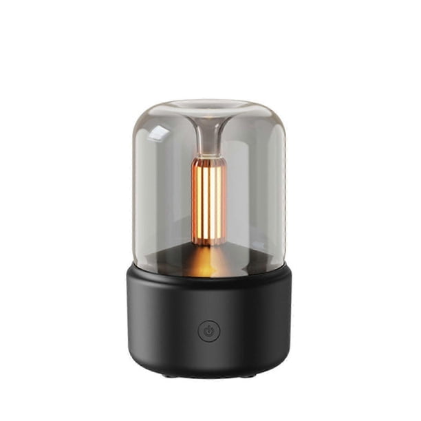 Candlelight Style Aroma Diffuser 120mL Mist Humidifier Warm White Night Light Quiet Essential Oil Diffuser Cool Mist Air Humidifier for Desktop Home O