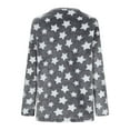 thumbnail image 7 of SMihono Stars Print Plush Sweatshirt for Women Winter Warm Soft Fleece Thermal Pajamas Tops Pullover Long Sleeve Lounge Shirts Gray L, 7 of 7