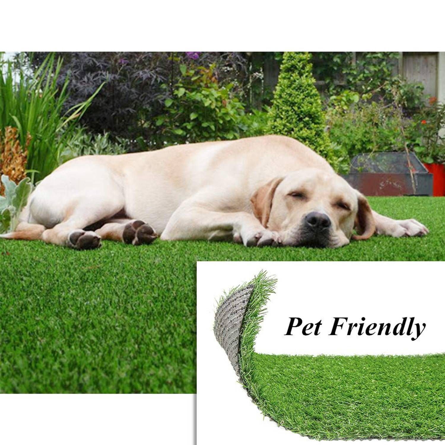 Artificial Turf Grass Mat Premium Ultra-Realistic Soft Fake Grass with Drainage Holes for Garden Patio Balcony DIY Decor