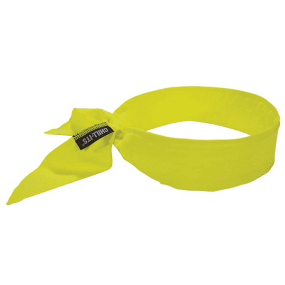 Ergodyne 6702 Lime Evap. Cooling Bandana - Embedded Polymers - Tie