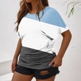 thumbnail image 5 of T-Shirt Grande Taille pour Femmes, Haut à Manches Courtes Décontracté avec Plis à la Taille, Coupe Décontractée, Col Rond pour la Maison et Usage Quotidien, 5 of 5