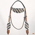 thumbnail image 2 of HILASON Western Horse Headstall American Hair-On Leather Tan, 2 of 4