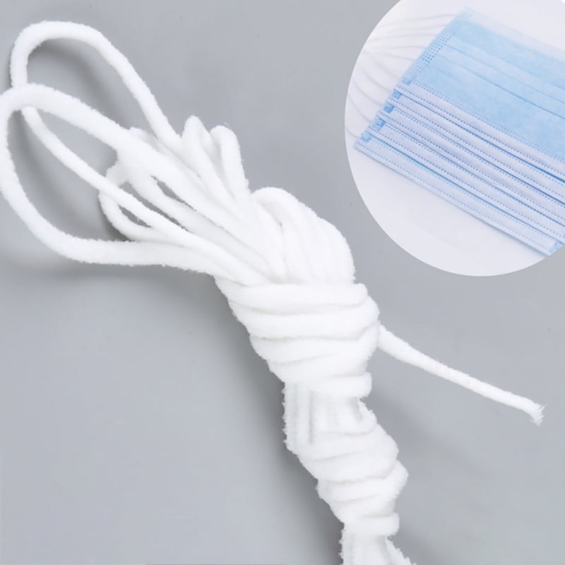 3mm Mask Rope Round Elastic Band Diy Material 5M 10M 20M White Mask ...