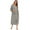 Gray, variant on Women's Zipper Front Long Housedress Loose Round Neck Pajamas Dress 3/4 Sleeves Large Size Striped Sleeping Dress With Pockets Long Housecoat Sleepwear,S-XXL
