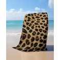 thumbnail image 4 of Leopard Print Beach Towels Oversized Super Absorbent, Brown Yellow Retro Animal Fur Pattern Lightweight Bath Towel Quick Dry Sets For Bathroom/Pool/Rv Camping/Beach Play/Gym Room/Picnic 31"x62", 4 of 8