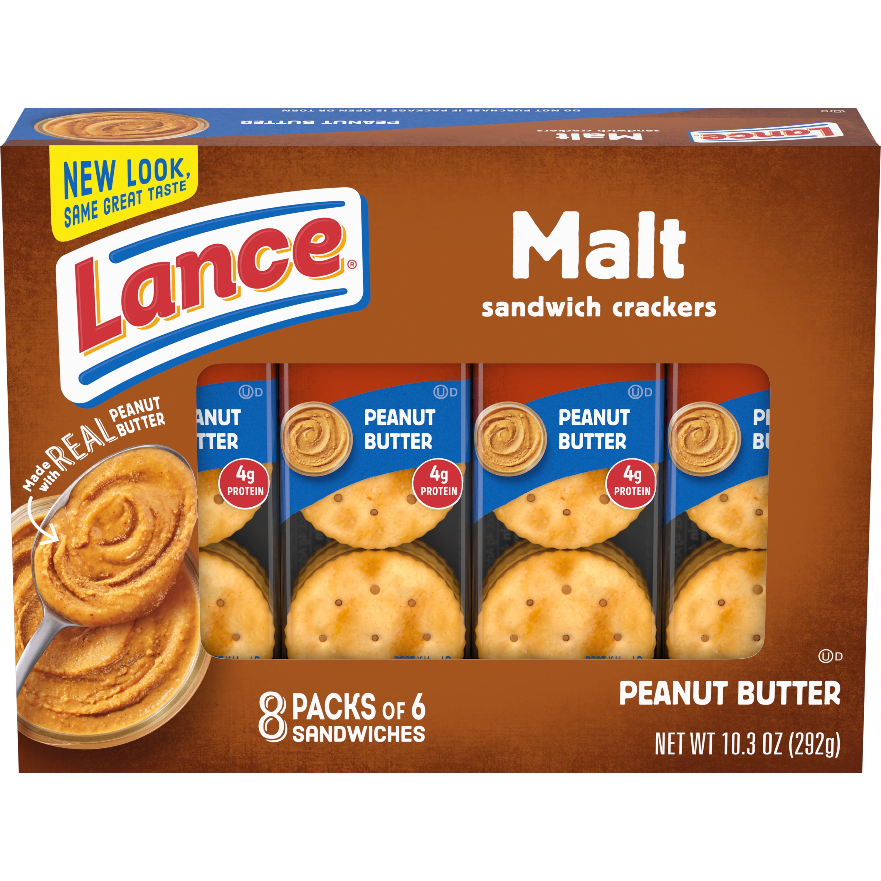 Lance Malt with Peanut Butter Sandwich Crackers, 8 Ct Box