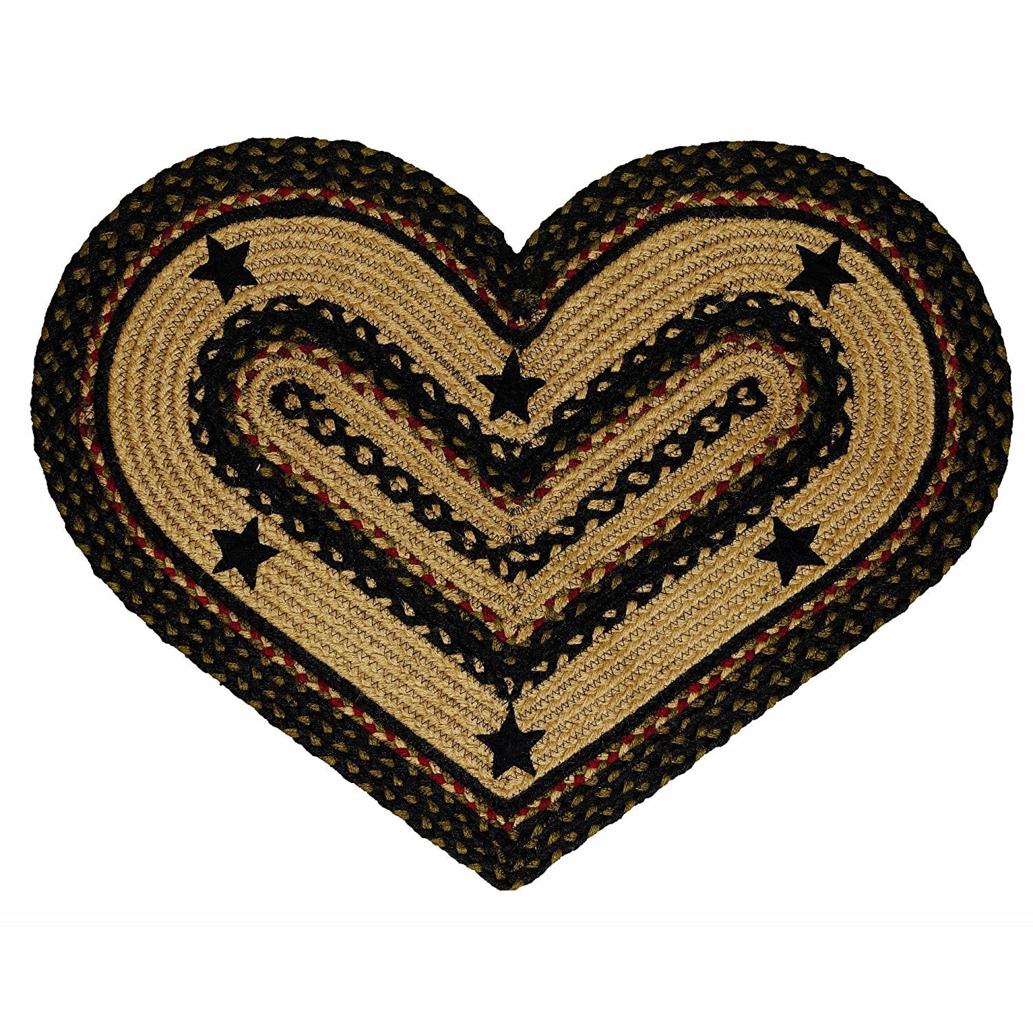 Tartan Star Heart Shaped Braided Rug