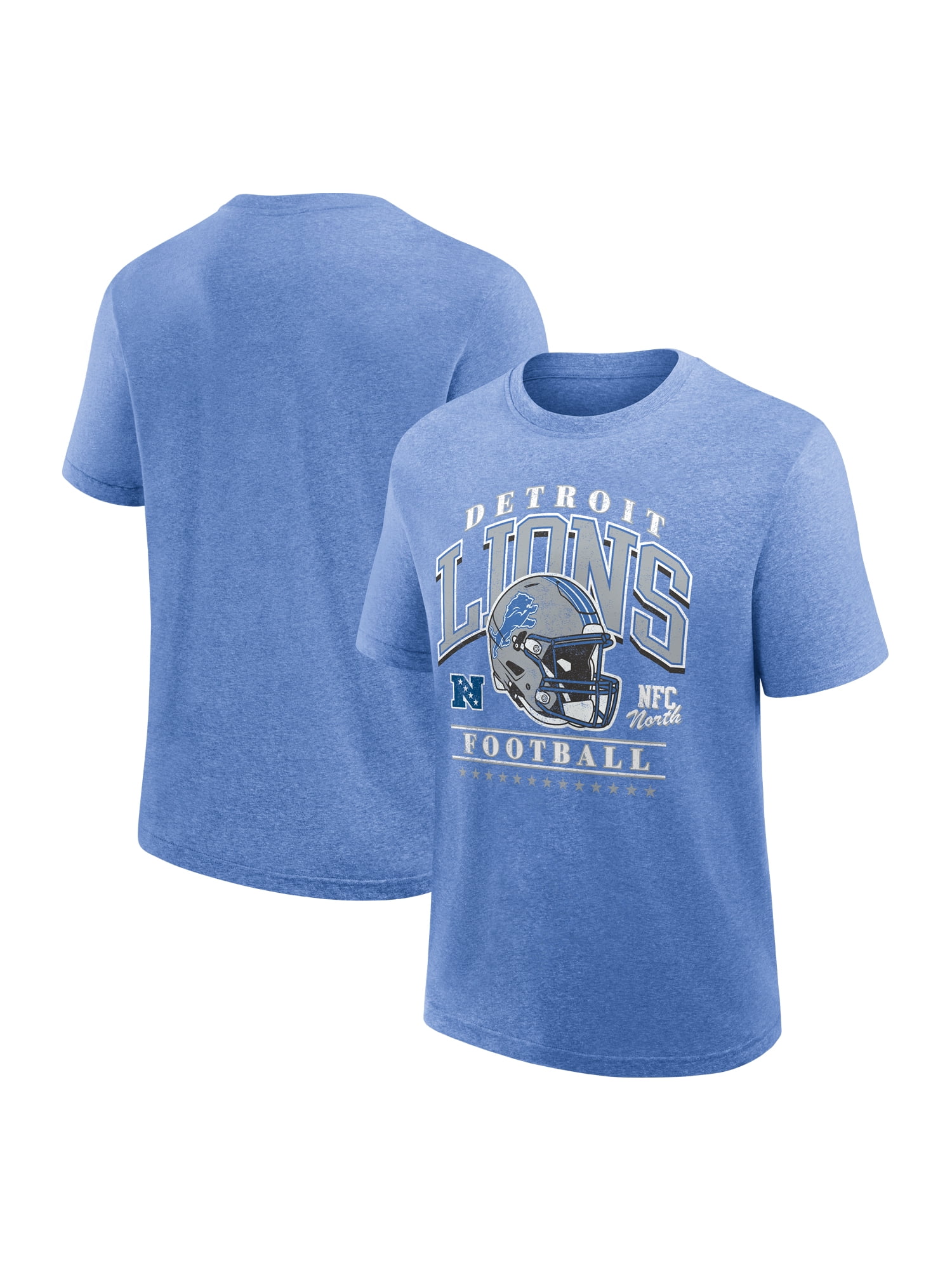 NFL Detroit Lions Men's Synthetic Blue Heather Short Sleeve T-Shirt