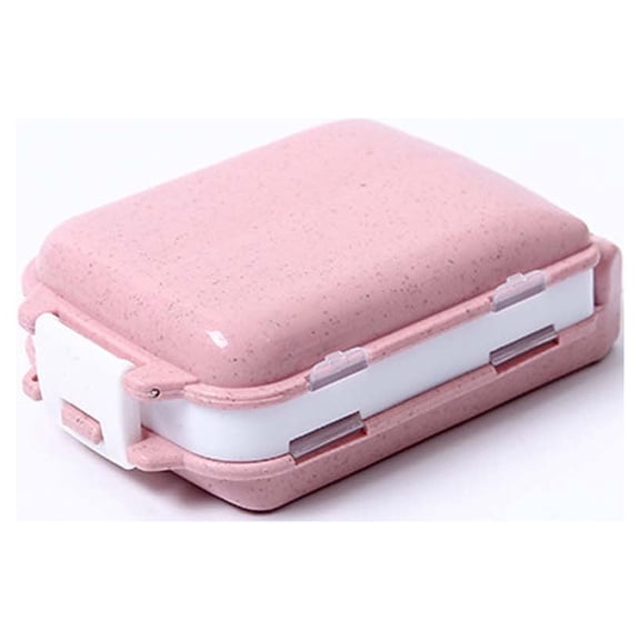 Pink Cute 3-Layer Pill Box - Wheat Straw Sealed Medicine Case, Portable Travel Organizer, Daily Vitamin Storage & Daily Health Use, Pill Box 7 Day Sealed Portable Mini Case, Cute Pill Box, 1pc