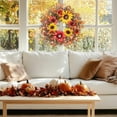 thumbnail image 5 of GOGRANT 24 inch Fall Front Door Wreath Decorations, Autumn Wreath with Sunflower Berries Leaves, Harvest Thanksgiving Decor, 5 of 6