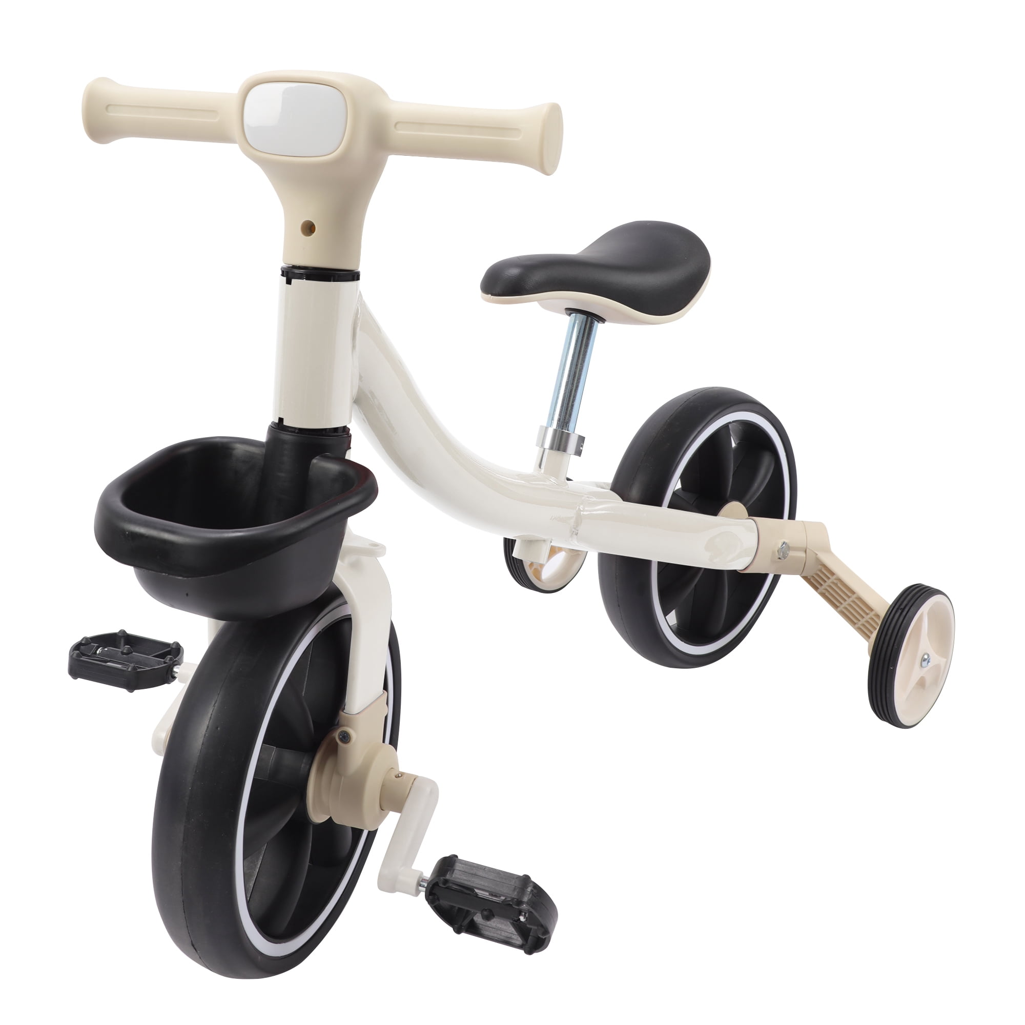 Toddler Tricycle Stroller Bike with Basket for Boys Girls, Kids 3 Wheel Pedal Trike, Adjustable Seat
