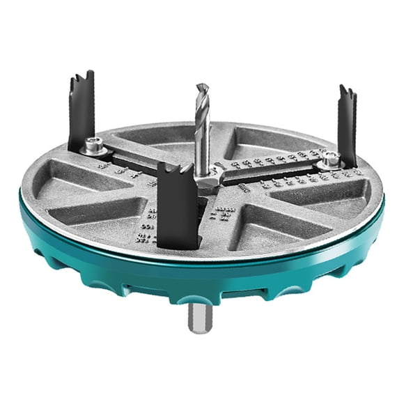 TFixol Adjustable Multi-Purpose Woodworking Hole Cutter with 3 Blades, 45-130mm Cutting Diameter, 30mm Thickness, for Wood, Plasterboard, Plastic, and Aluminum