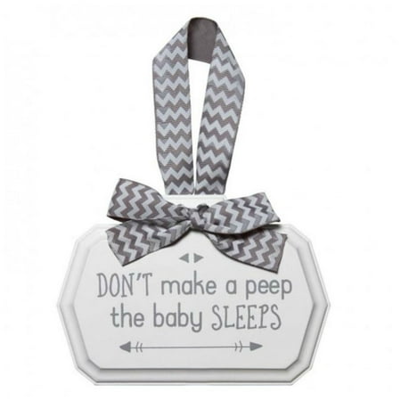 New C.R.Gibson White Baby Room Door Hanger, Don't Make a Peep The Baby (Best Way To Make Baby Sleep)