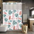 thumbnail image 3 of Coral Shell No Hook Shower Curtain with Snap in Liner Watercolor Pink Green Red Coral Starfish Anchor Waterproof Bathroom Shower Curtain with See Through Top Window for Bathtub 60" x 72", 3 of 9