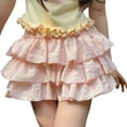 thumbnail image 2 of Feancey Tiered Shorts Women Flowy Ruffle Bloomers Shorts Summer Elastic Waist Pleated Shorts Cute Mini Date Night Hot Pants Pink S, 2 of 7