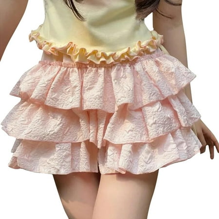 Clearance! Under $10 qolati Women s Lace Bloomers Y2k Ruffle Short Elastic Waist Bow Front Pjs Shorts Cute Microes Boyshorts