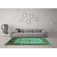 thumbnail image 3 of Ahgly Company Indoor Square Oriental Turquoise Blue Traditional Area Rugs, 3' Square, 3 of 4