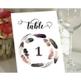 thumbnail image 1 of Darling Souvenir Wedding Table Numbers Round Feather Frame Elegant Table Top Cards-5" x 7" (1 to 50), 1 of 4