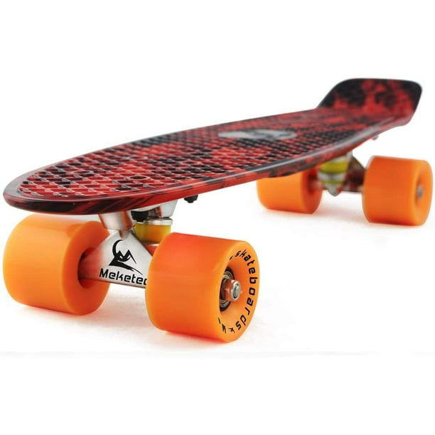 Meketec Skateboards Complete 22 Inch Mini Cruiser Retro Skateboard for