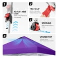 thumbnail image 4 of CROWN SHADES 10x10 Pop Up Canopy Tent with One Push Setup Easy Outdoor Sun Shade for Events, Parties, Camping Purple, 4 of 8
