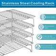 thumbnail image 4 of Cooling Baking Rack 4-tier Stackable Stainless Steel Wire Baking Cooking Racks Set For Cookie, Pizza, Cup Cake, Raised & Folding Feet, Oven Safe & Dis, 4 of 5