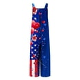 thumbnail image 5 of JURANMO Dressy Jumpsuits for Women 4th of July Usa Flag Print Linen Overalls Sleeveless Straps Cute Wide Leg Onesie Pants with Pockets Blue XXL Sales of The Week, 5 of 9