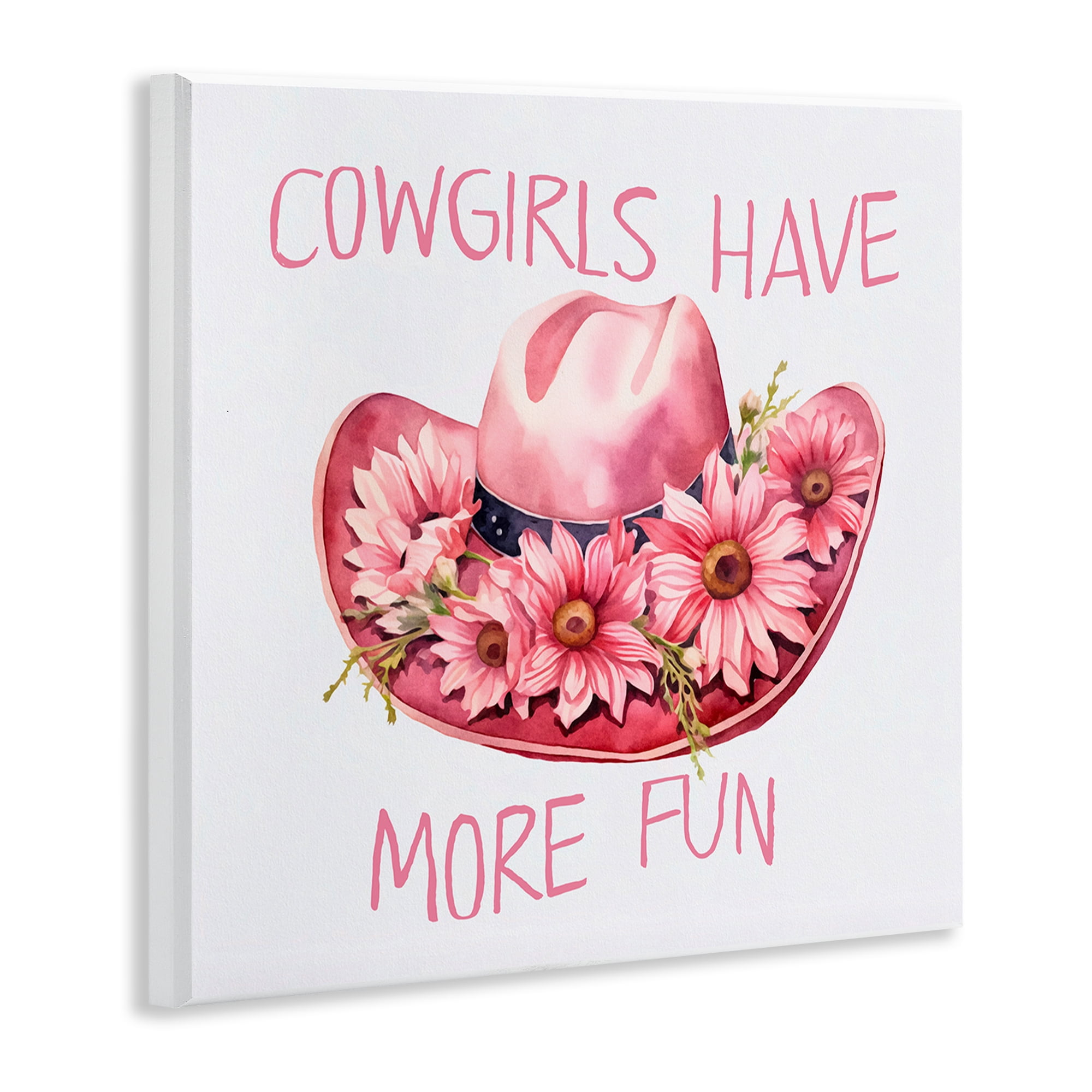 Stupell Industries Cowgirls Have More Fun Plants & Flowers Painting Unframed Art Print Wall Art, 12 x 12