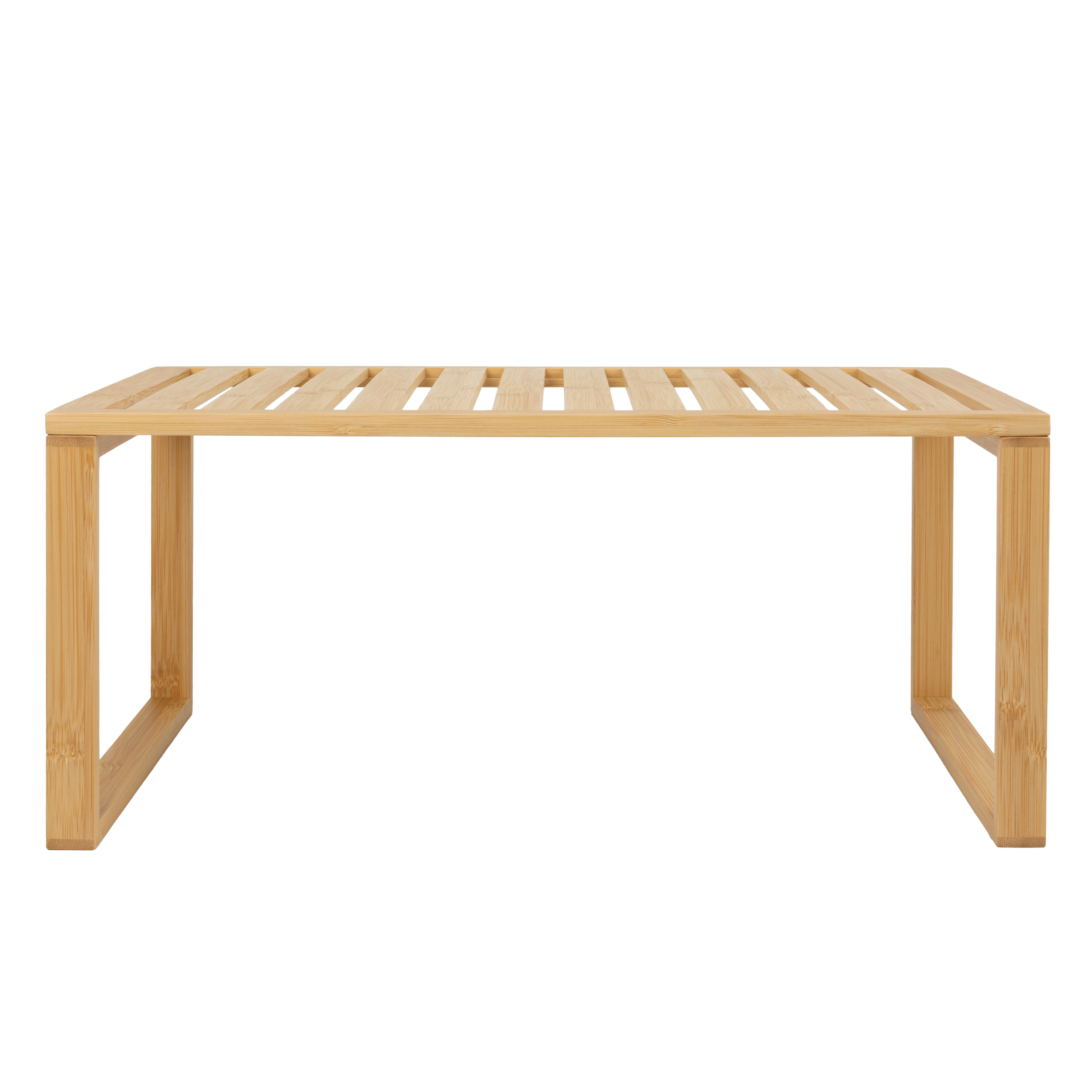 Better Homes & Gardens Bamboo Stackable Shelf, Natural Bamboo Color, Easy Assemble, 16 x 10 x 1.18in