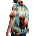 thumbnail image 3 of Yak Men's Short Sleeve Hawaiian Beach Shirt Casual Printed Button Down Summer Unisex Casual Shirt, 3 of 6