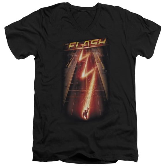 The Flash Flash Ave S/S Adult V-Neck T-Shirt 30/1 T-Shirt Black