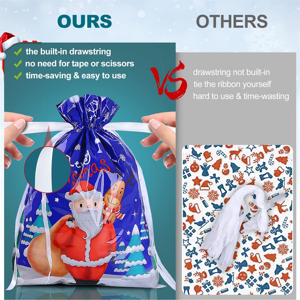COCOBELA 25-Piece Christmas Drawstring Gift Bags with Tags photo 6