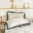 thumbnail image 6 of Move Over Beige Gray Black Bedding Set Black Ruffled Pattern Washed Microfiber King Duvet Cover Set No Filling, 6 of 7