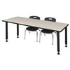 Regency Kee 66" x 24" Height Adjustable Classroom Table - Maple & 2 Andy 12-in Stack Chairs- Black