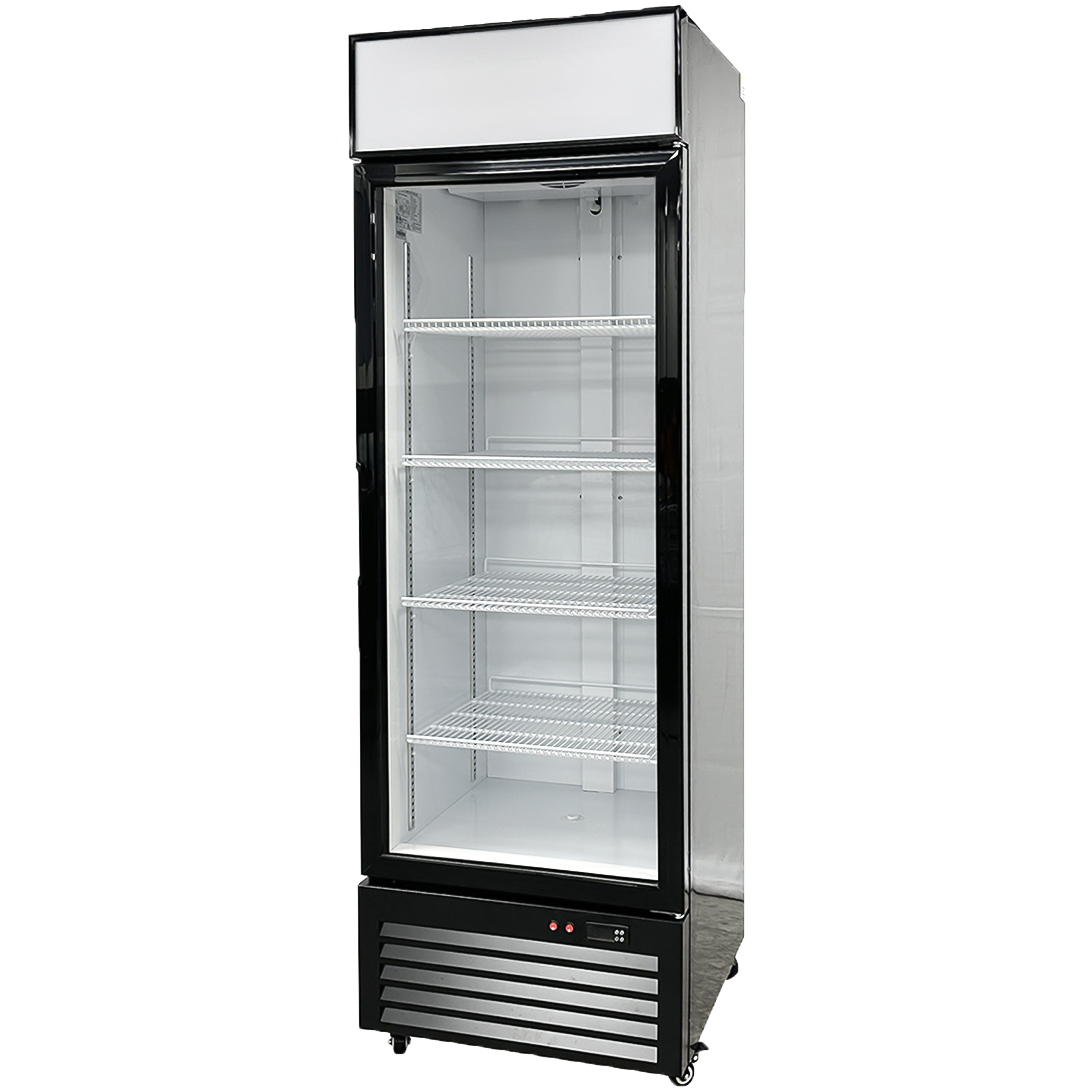 NSF 25-Inch Single Glass-Door Merchandiser Refrigerator 15 Cu.Ft. Beverage Display Cooler
