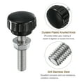 thumbnail image 3 of Uxcell 4 Set Male Thread Head Knurled Clamping Knobs Thumb Screws with Nuts Washers Black M8 x 40mm x 25mm ["304 Stainless Steel"], 3 of 5