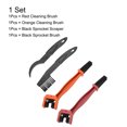 thumbnail image 3 of Uxcell 4Pcs Bicycle Chain Cleaning Tool Set Motorcycle Chain Brush Bike Clean Brush Kit for Cleaning Tools, Red Orange, 3 of 6