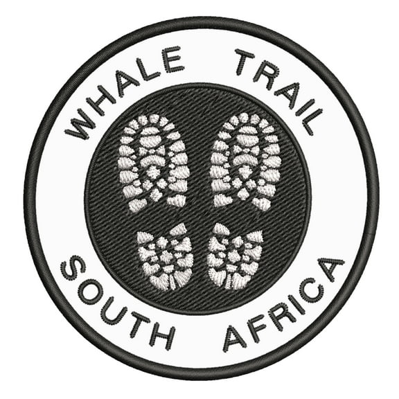 Go Trekking! At Whale Trail, South Africa 3.5 Inch Iron Or Sew On Embroidered Fabric Badge Patch Hiking Trails Iconic Series