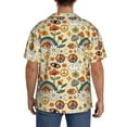 thumbnail image 5 of Fotbe Mushrooms And Rainbows Peace print Short Sleeve Button Down Shirts for Men Casual Summer Beach Wrinkle Free Shirt-Large, 5 of 7