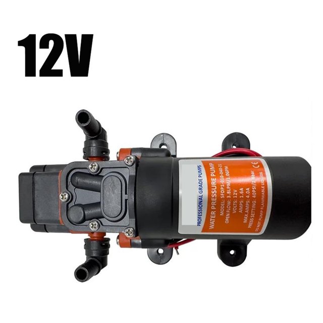 Miniature 35PSI DC 12V 24V Marine Electric Booster Pump, Diaphragm Self-priming Pump Solar Shower Car Wash Toilet Pumping RV ,Not Damage Pump