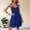 Blue, variant on Raeneomay Wrap Dress for Women Fashion Casual Sleeve Waist-Tie Netting Dresses