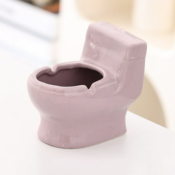 YOHAVEN Ceramic Toilet Ashtray Creative Desktop Ornament Personalized Gift Funny Smoking Tray for Home Office Table Bathroom Living Room Decoration