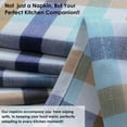 thumbnail image 4 of HEIRLOOM COMFORT Gingham Multi Check 100% Cotton Cloth Napkins Set of 6, Large 18x18 Inch, Washable, Reusable & Durable Fabric for Dining, Events, Everyday Use, Indigo Blue, Yellow, Aqua Blue, White, 4 of 6