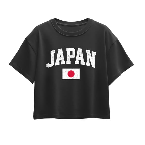 Instant Message - Japan Flag Short Sleeve Boxy Graphic T-Shirt
