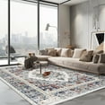 thumbnail image 5 of CCTFS Area Rugs for Living Room Bedroom Dining Room, Machine Washable Large Print Boho Vintage Tribal Aesthetic Carpet, Stain Resistant Floor Cover, Non Slip Low Pile Kitchen Rugs (multicolor 8x10ft), 5 of 6